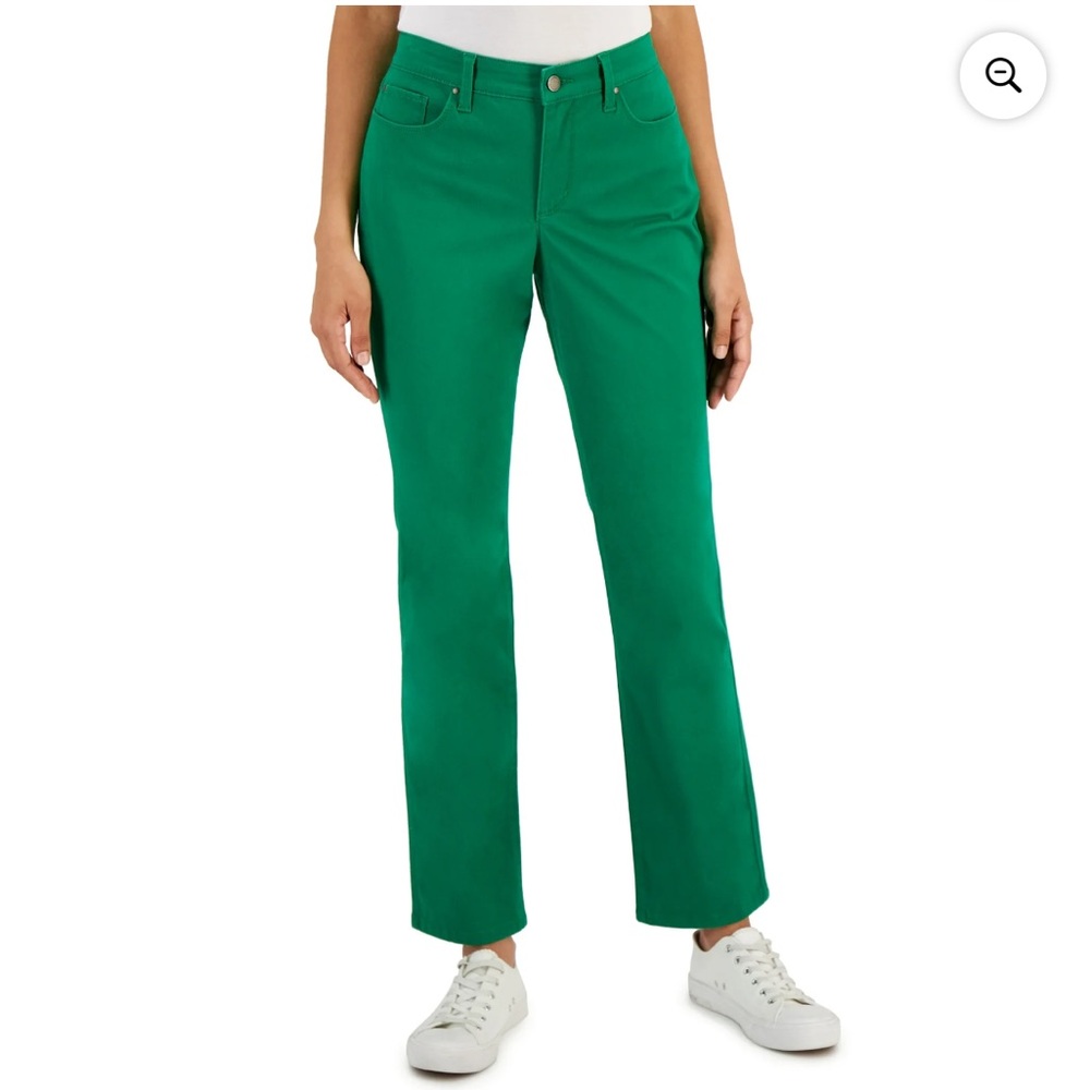 Charter Club Womens Lexington Tummy Control Straight Leg Jeans Bright Myrtle